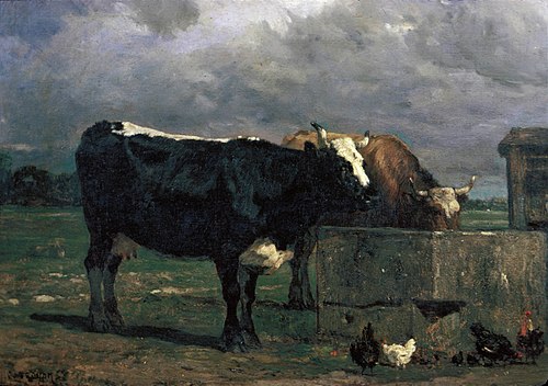 Cattle at the Trough, , Constant Troyon
