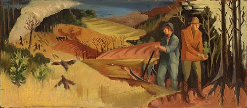 Reforestation (mural study, Haleyville, Alabama), 1940, Hollis Holbrook