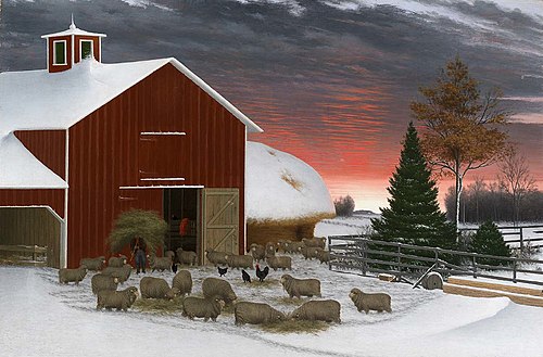 Barnyard in Winter, 1887, Horatio Shaw