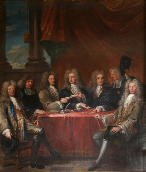 Possibly a group portrait of the city magistrates of Leuven, 1703, Lancelot Volders
