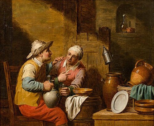 Drinkers in a tavern, 1780, Jean Joseph Verhaghen
