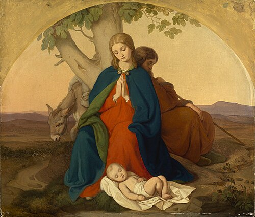 Heilige Familie auf der Flucht, 1849, Johann Grund