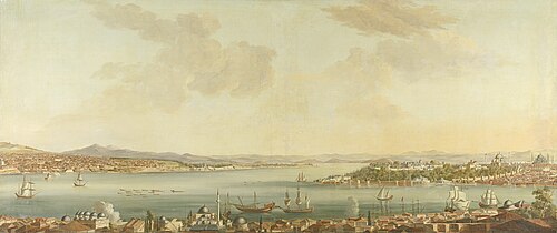 View of Constantinople (Istanbul) and the Seraglio from the Swedish Legation in Pera, 1775, Jan van der Steen