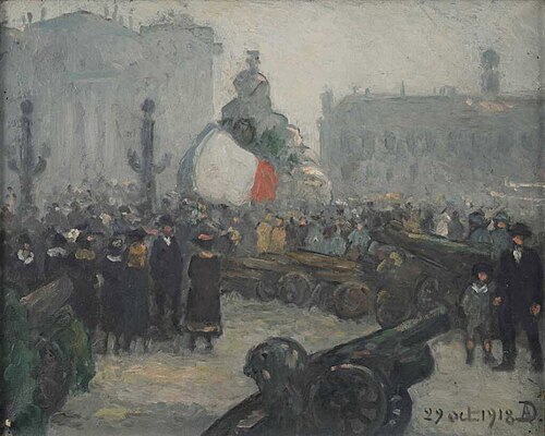 La statue de Strasbourg, Place de la Concorde, Paris, le 29 oct. 1918, 1918, Angèle Delasalle