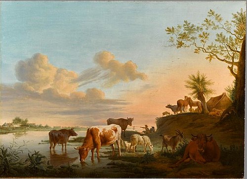 Vaches, moutons, chèvres et chevaux dans un pâturage, , Balthasar Ommeganck