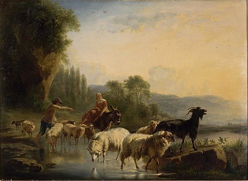 Sheep at the Watering Hole, 1750, Balthasar-Paul Ommeganck