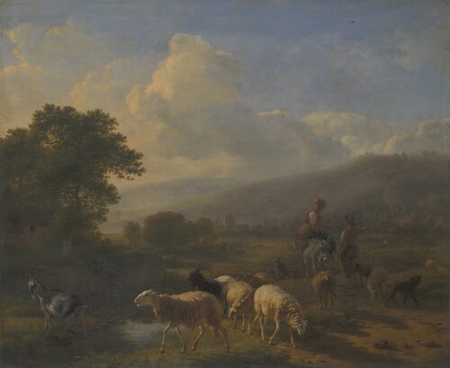 Shepherds with Sheep in a Mountainous Landscape, , Balthasar-Paul Ommeganck