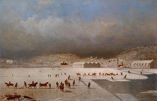 Cutting Ice, Rockland Lake, New York, 1890, Andrew Fisher Bunner