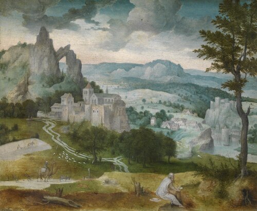 Paysage avec Saint Jerôme, 1547, Corneille Metsys