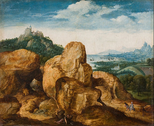 Landscape with the Flight to Egypt, 1550, Corneille Metsys