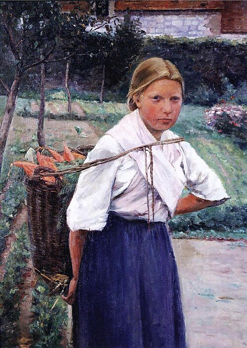 A girl carrying carrots, 1889, Ada Thilén