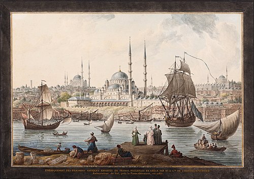 Yeni Camii and The Port of İstanbul, 1750, Jean Baptiste Hilaire