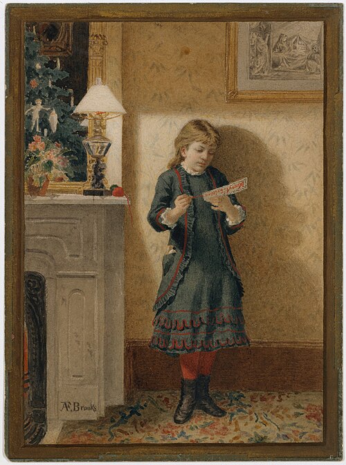 Child with Christmas Card, 1886, Alden Finney Brooks