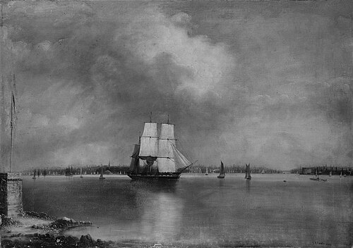 Bay and Harbor of New York from Bedlow's Island, 1865, Edmund C. Coates