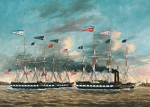 The Tow Boat Conqueror, 1852, James Guy Evans