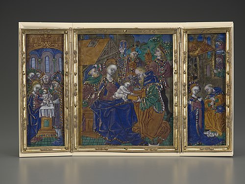 Triptych: Circumcision, Epiphany, Nativity, 1490, Master of the Orléans Triptych