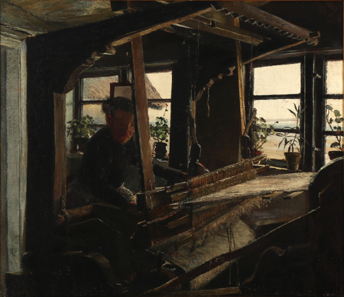 Interior from Hanehoved Huse, a small fishing village in the parish of Melby, 1900, Laurits Andersen Ring