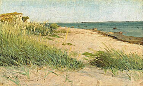Hills with lyme grass at Enø. Sunshine., 1903, Laurits Andersen Ring