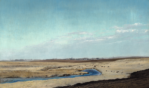 Spring landscape by a marsh. Clear sky and wind, 1905, Laurits Andersen Ring