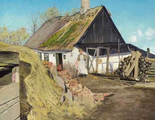 Old thatched house., 1910, Laurits Andersen Ring