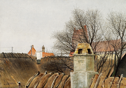 A view over the roofs at Skt. Jørgensbjerg, Denmark., 1932, Laurits Andersen Ring