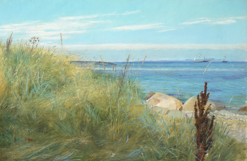Beach view with some sand ryegrass., 1902, Laurits Andersen Ring