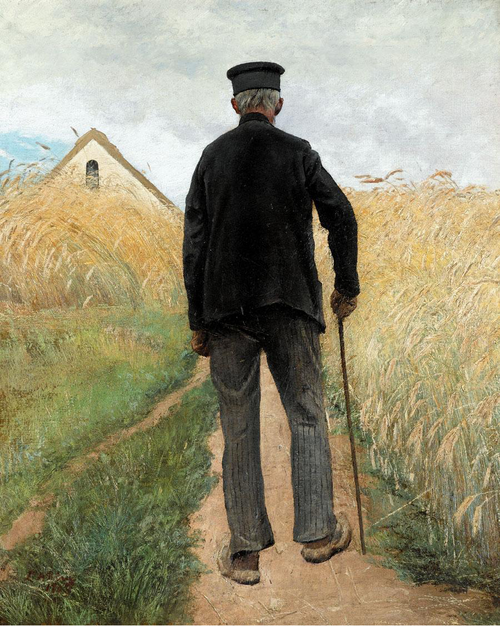 Walking in a rye field., 1905, Laurits Andersen Ring