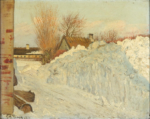 The great snowdrift. Sunshine., 1910, Laurits Andersen Ring
