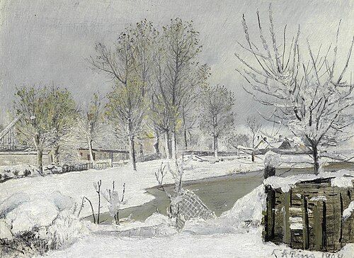 Winter landscape after heavy snowfall, Baldersbrønde., 1904, Laurits Andersen Ring