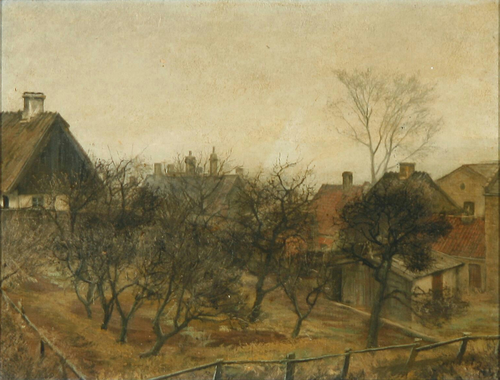 A winter day in Roskilde Town., 1902, Laurits Andersen Ring