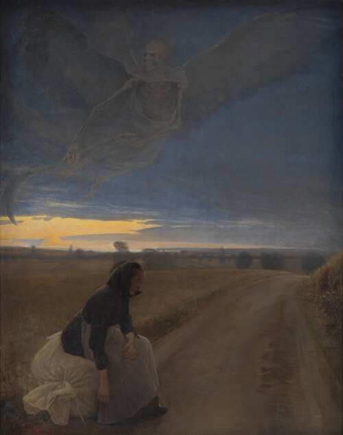 Soirée. La vieille femme et la mort, 1887, Laurits Andersen Ring