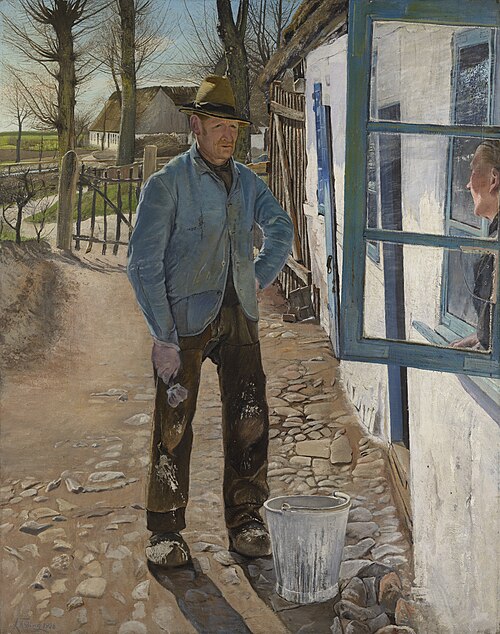 Whitewashing the Old House, 1908, Laurits Andersen Ring