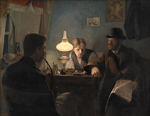 Et besøg i et skomagerværksted, 1885, Laurits Andersen Ring
