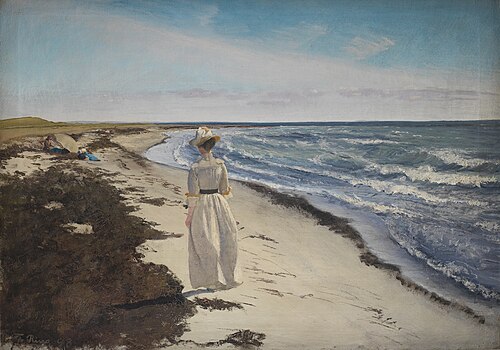 Lady at Karrebæksminde Beach, Zealand, 1898, Laurits Andersen Ring
