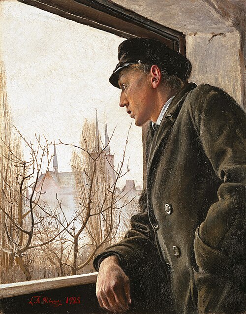 Ole Ring looks over Roskilde, 1925, Laurits Andersen Ring