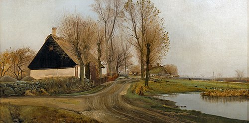 A village road in Baldersbrønde, 1905, Laurits Andersen Ring