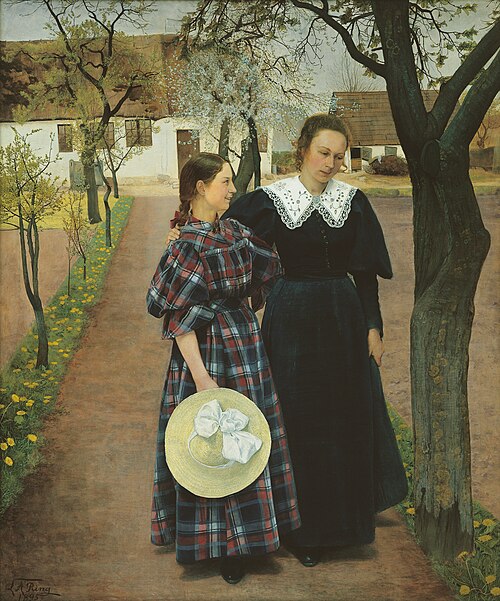 Spring. Ebba and Sigrid Kähler, 1895, Laurits Andersen Ring