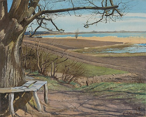 Lundbyes bænk ved Arresø, 1899, Laurits Andersen Ring