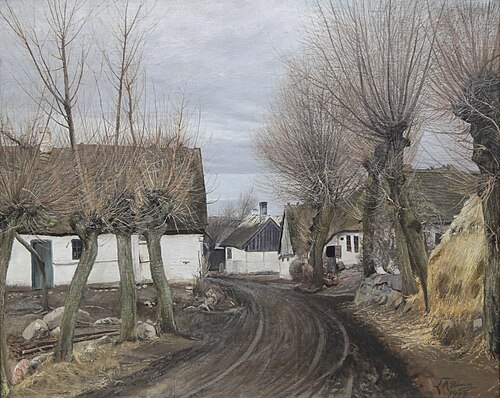 The road through the Village of Vadsby, 1908, Laurits Andersen Ring
