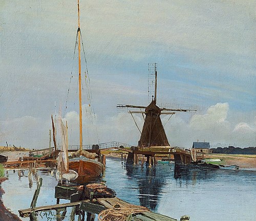 Kanalen. Broen og møllen ved Karrebæksminde (1897), 1897, Laurits Andersen Ring