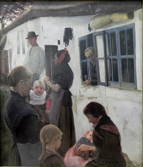 Personen vor einem Haus, 1885, Laurits Andersen Ring