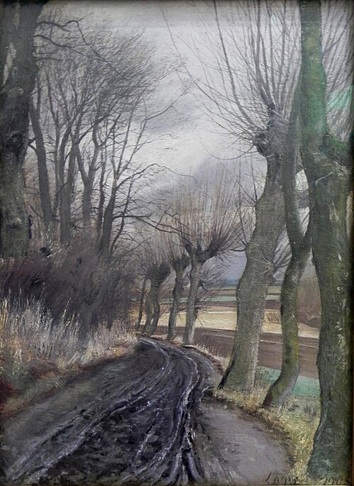 Willows by Høje Taastrup village, Denmark, 1908, Laurits Andersen Ring