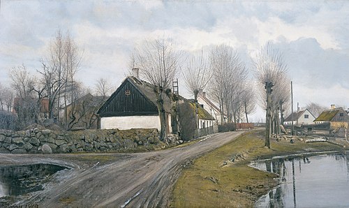 Road by the Village Pond in Baldersbrønde, 1913, Laurits Andersen Ring