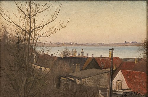 Udsigt over Sankt Jørgensbjerg og Roskilde fjord, 1930, Laurits Andersen Ring