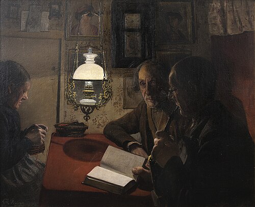 Husmandsfolk aftensskumring, 1905, Laurits Andersen Ring