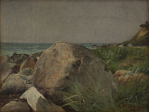 Store sten på Strandkanten Enø, 1913, Laurits Andersen Ring
