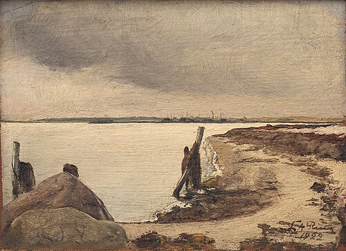 En strandbred i gråvejr, 1922, Laurits Andersen Ring