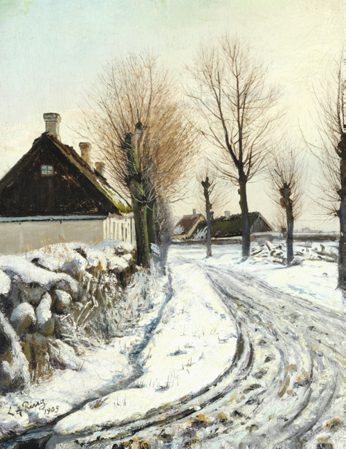 Winter day in Baldersbrønde, 1905, Laurits Andersen Ring