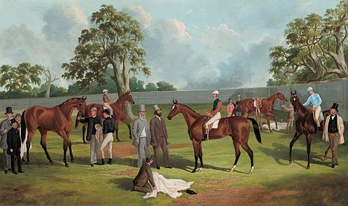 Group in the Dowling Forest Racecourse enclosure, Ballarat, 1863, 1864, Frederick Woodhouse Senior