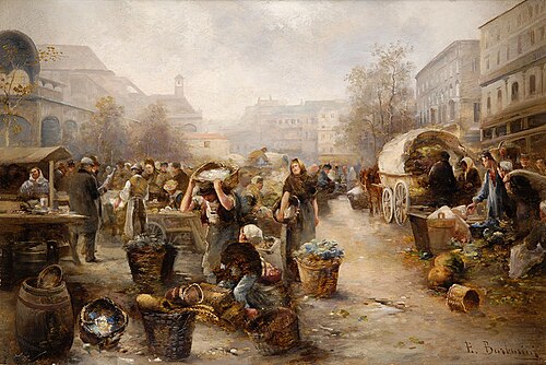 Markttag (in Wien? Pressburg?), 1930, Emil Barbarini
